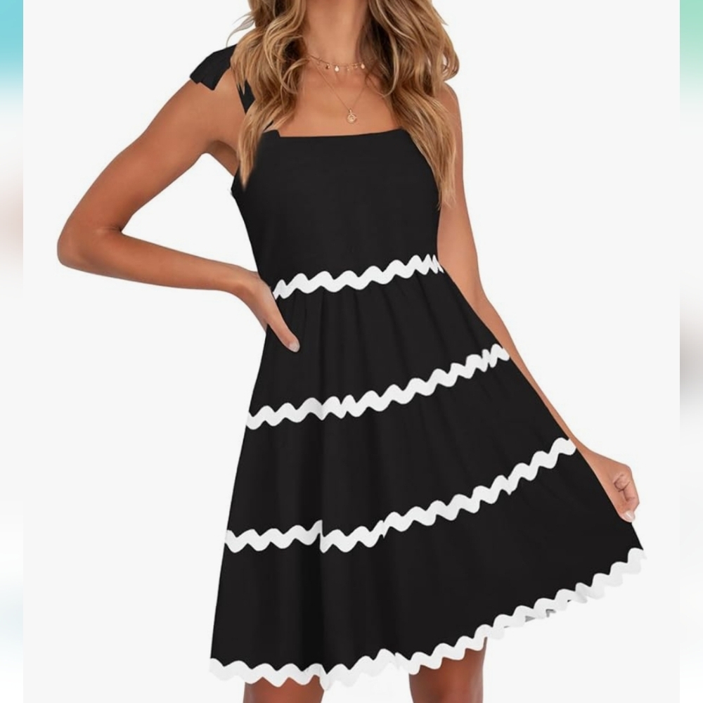 Elegant Black and White Women's Dress